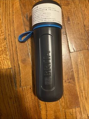 Brita Black Water Bottle with Blue Accent Loop